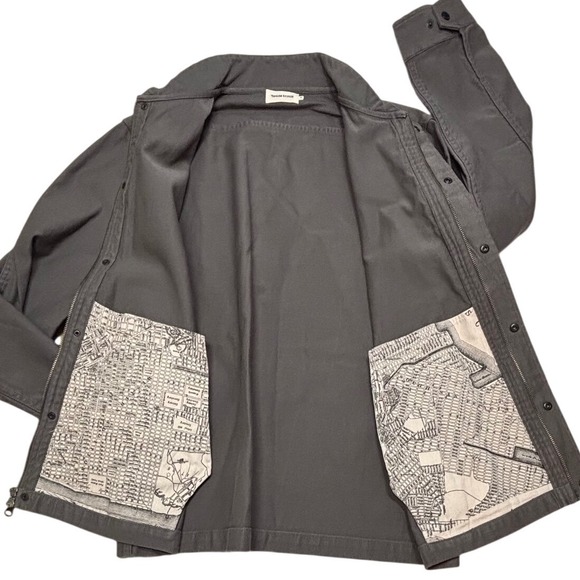 Taylor Stitch Mens Size 44 XL Bomber Jacket Charcoal Jungle Cloth Gray Corduroy - Picture 3 of 10